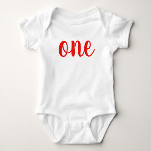 T-shirt Vermelho do Bodysuit do bebê do primeiro