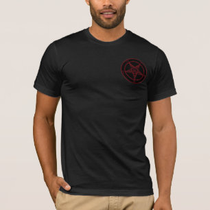 T-shirt vermelho do bolso de Baphomet