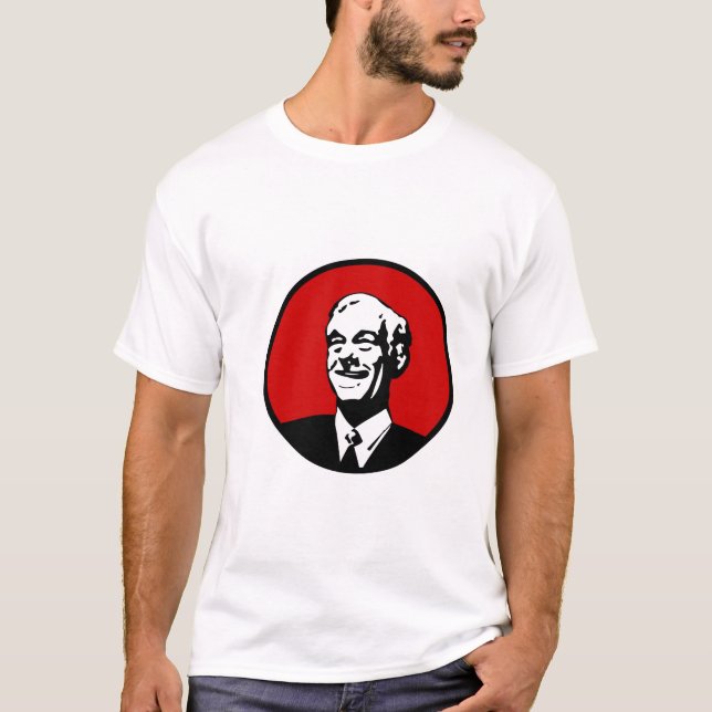 T-shirt Vermelho do círculo de Ron Paul (Frente)