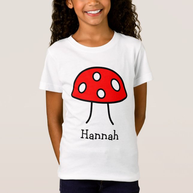 T-shirt vermelho do cogumelo (criança) (Frente)