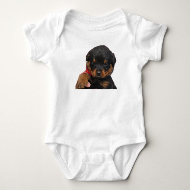 T-shirt Vermelho do filhote de cachorro de Rottweiler (Frente)