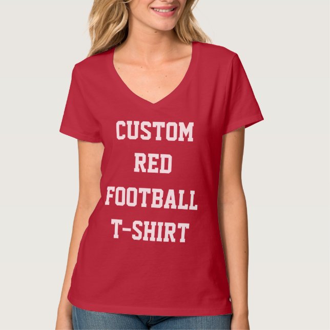 T-SHIRT VERMELHO do FUTEBOL das mulheres (Frente)