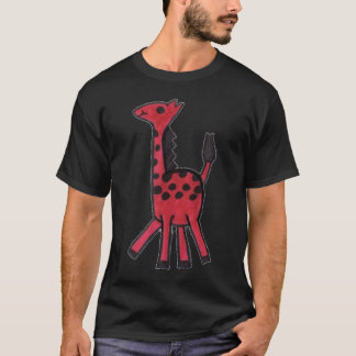 T-shirt vermelho do girafa