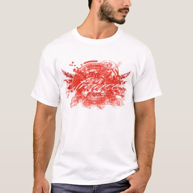 T-shirt Vermelho do impacto do Trance (Frente)
