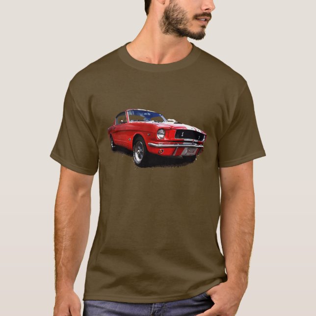 T-shirt vermelho do mustang (Frente)