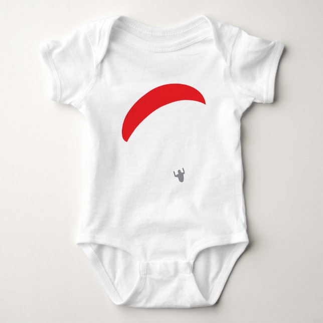 T-shirt vermelho do paraglider - parapente (Frente)