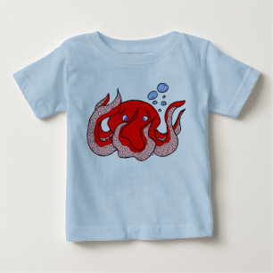 T-shirt vermelho do polvo