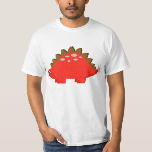 T-shirt vermelho do Stegosaurus