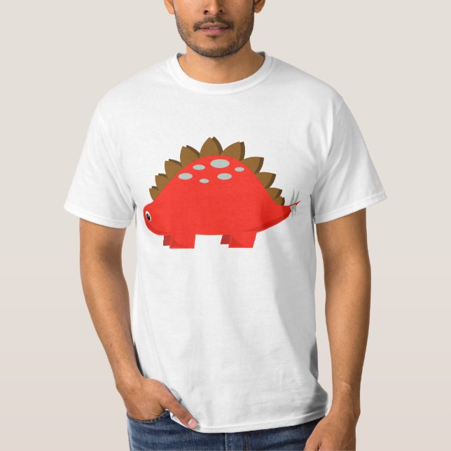 T-shirt vermelho do Stegosaurus (Frente)