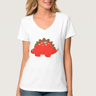 T-shirt vermelho do Stegosaurus
