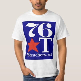 T-shirt vermelho do TShirt do valor 76Teachers no azul