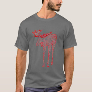 t-shirt vermelho dos alces