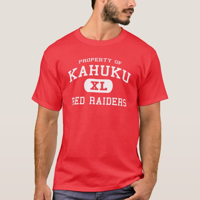 T-shirt vermelho dos incursores de Kahuku (Frente)