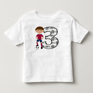 T-shirt vermelho e azul do aniversário de 3 anos