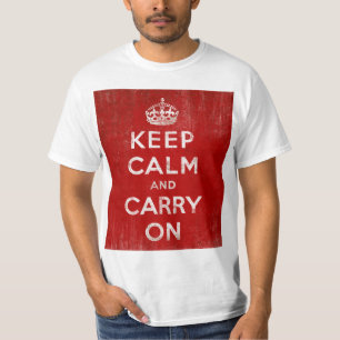 T-shirt Vermelho escuro do vintage afligido mantem a calma