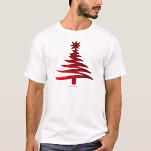 T-shirt Vermelho moderno do impressão do estêncil da