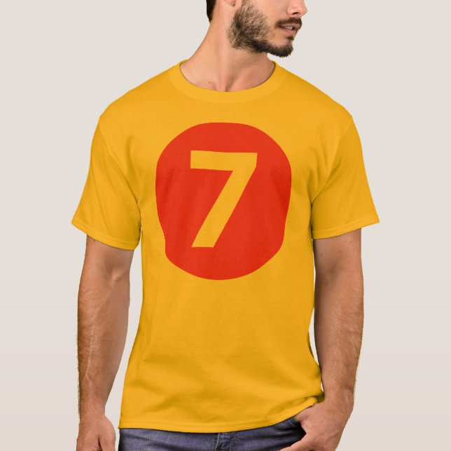 T-shirt Vermelho número sete (Frente)