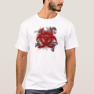 T-shirt vermelho superior do Biohazard