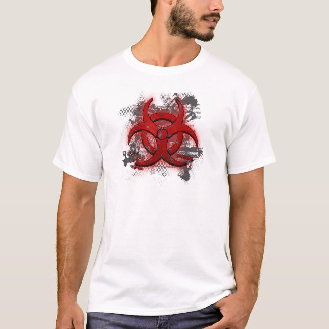 T-shirt vermelho superior do Biohazard (Frente)