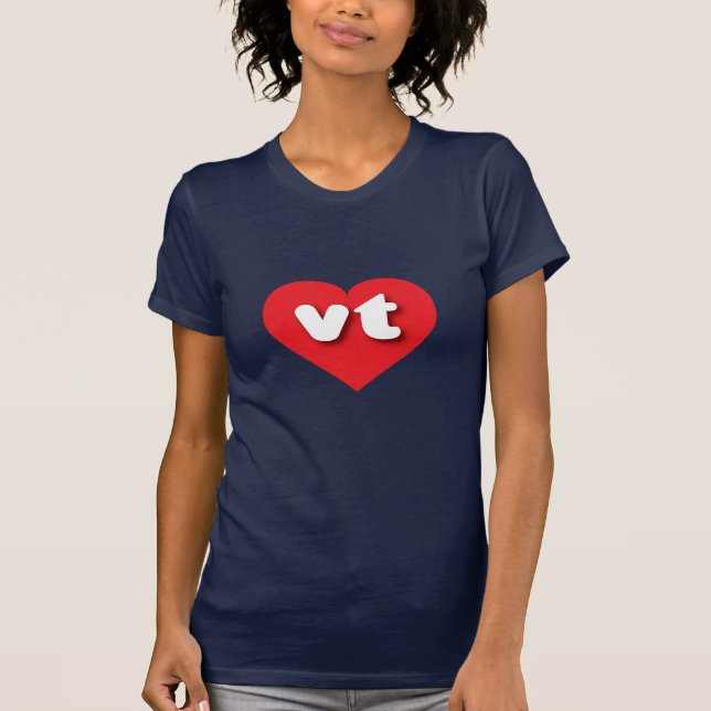 T-shirt Vermont Red Heart - Eu amo vt (Frente)