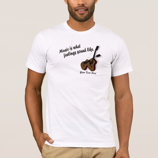 T-shirt Versão #2 da guitarra - que sentimentos soe como (Frente)
