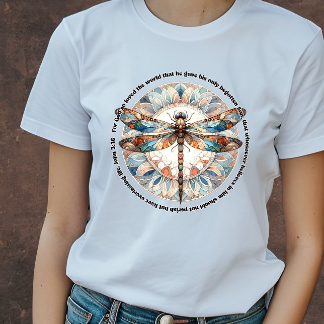 T-shirt Verse da bíblia | John 3:16 Dragonfly T-sh (Criador carregado)