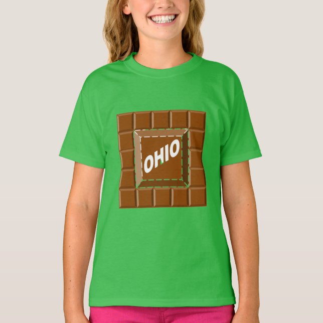 T-shirt vert trèfle fille  CHOCOLAT  OHIO (Frente)
