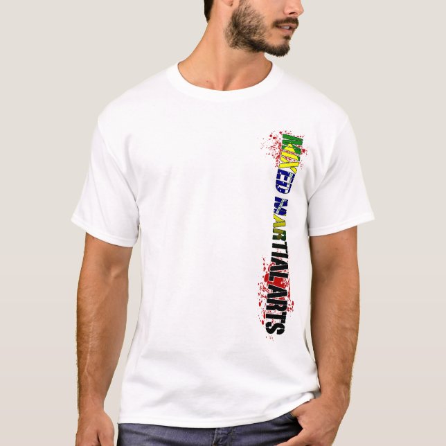 T-shirt Vertical misturado Brasil das artes marciais (Frente)