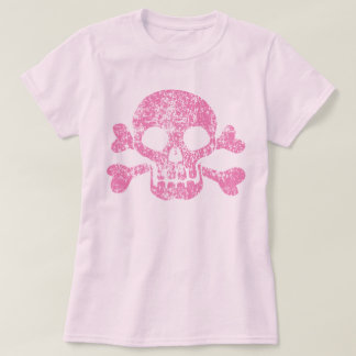 T-Shirt Vestido Cor-de-rosa e Crossbones