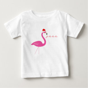 T-shirt Vestido de bebê Fa la la la Flamingo Holiday