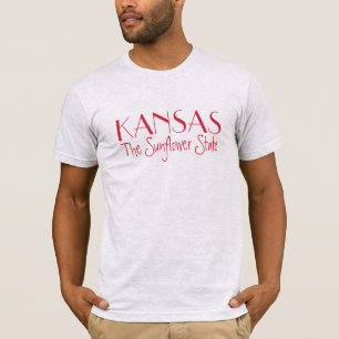 T-shirt vestuário de texto personalizado KANSAS