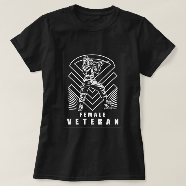 T-Shirt Veteran Feminino (Female Vet Black T-Shirt!)