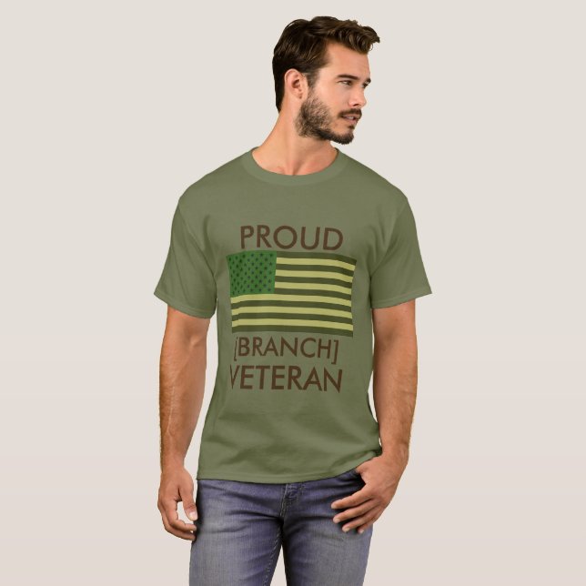 T-shirt Veterano Orgulhoso [Ramo] (Frente Completa)