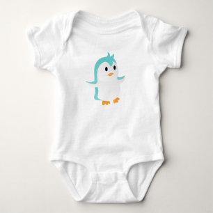T-shirt Vetor de Atuação de Penguim Azul Bebê Fofo