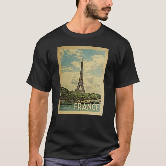 T-shirt Viagens vintage da França (Frente)