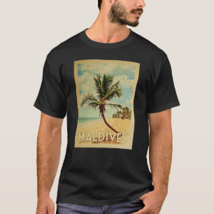 T-shirt Viagens vintage das Maldivas - Beach