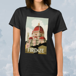 T-shirt Viagens vintage Florence Firenze Itália Igreja Du
