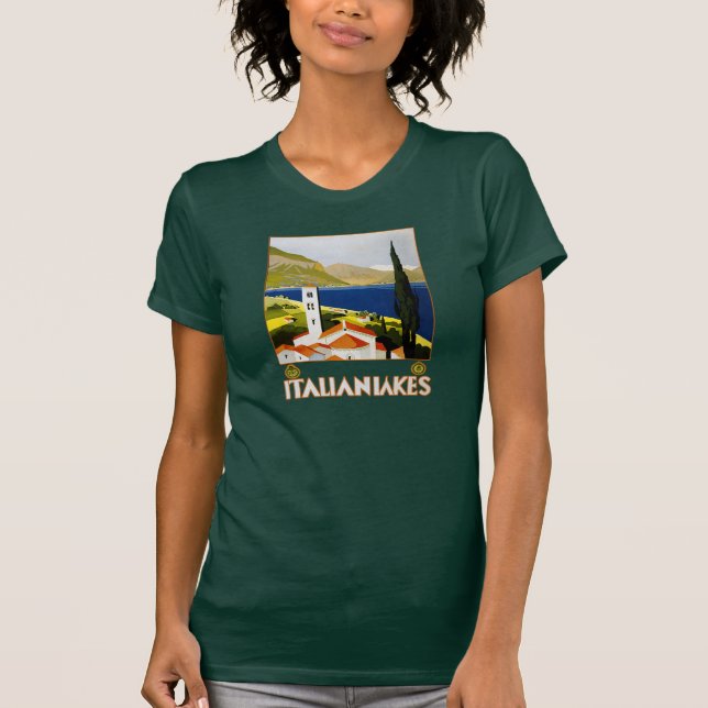 T-shirt Viagens vintage italiana dos lagos (Frente)