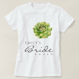 T-SHIRT VIBRANT GREEN WATERCOLOR SUCCULENT SQUAD