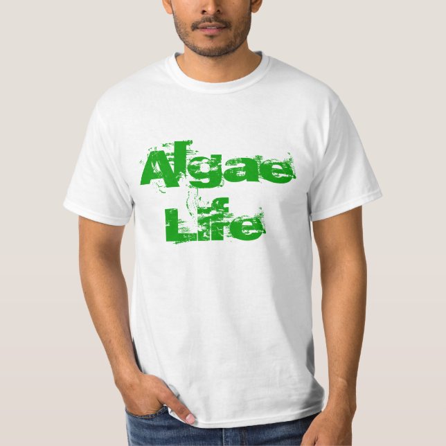 T-shirt Vida das algas (branco do valor) (Frente)