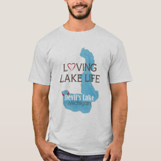 T-shirt Vida Loving do lago, o lago devil, Michigan