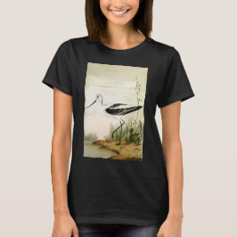 T-shirt Vida Marinha Antiga Aves Litorâneas, Aves Perna-Lo