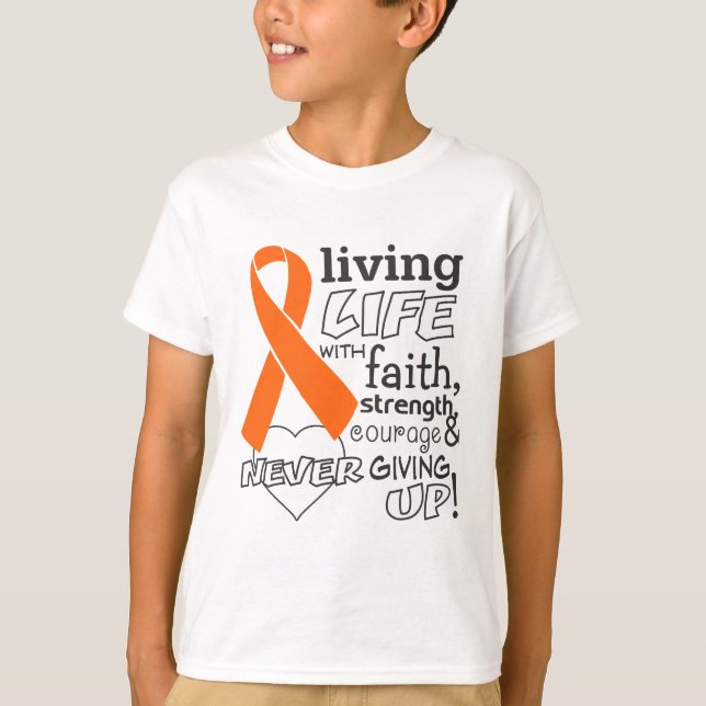 T-shirt Vida viva da leucemia com fé (Frente)