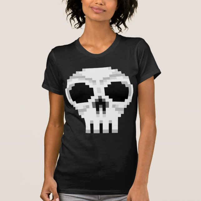 T-shirt Videogame Death Skull - Pixel Art (Frente)