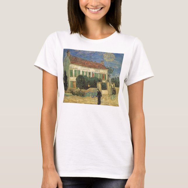 T-shirt Vincent van Gogh - Casa Branca à Noite (Frente)