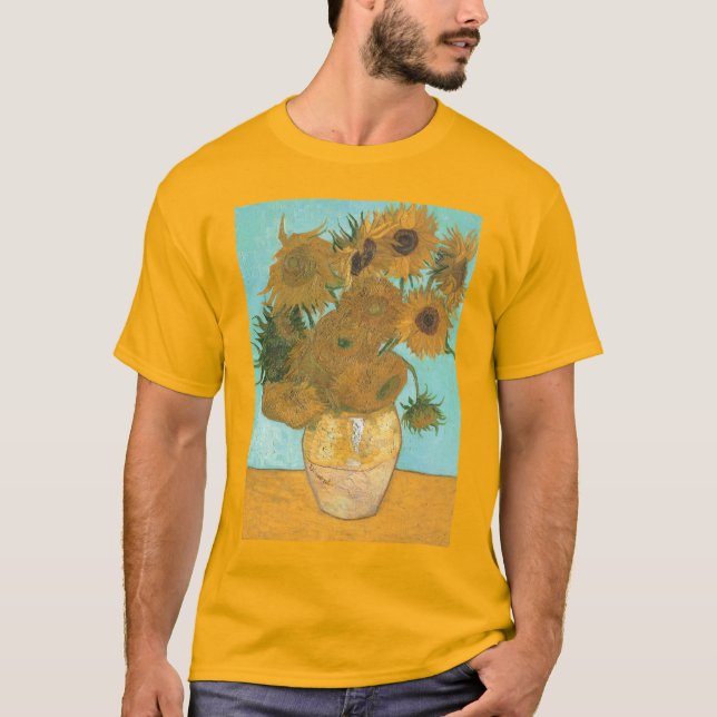 T-shirt Vincent van Gogh - Vase com Doze Girassóis (Frente)