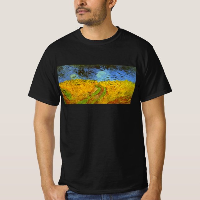 T-shirt Vincent van Gogh Wheat Field com Crows (Frente)