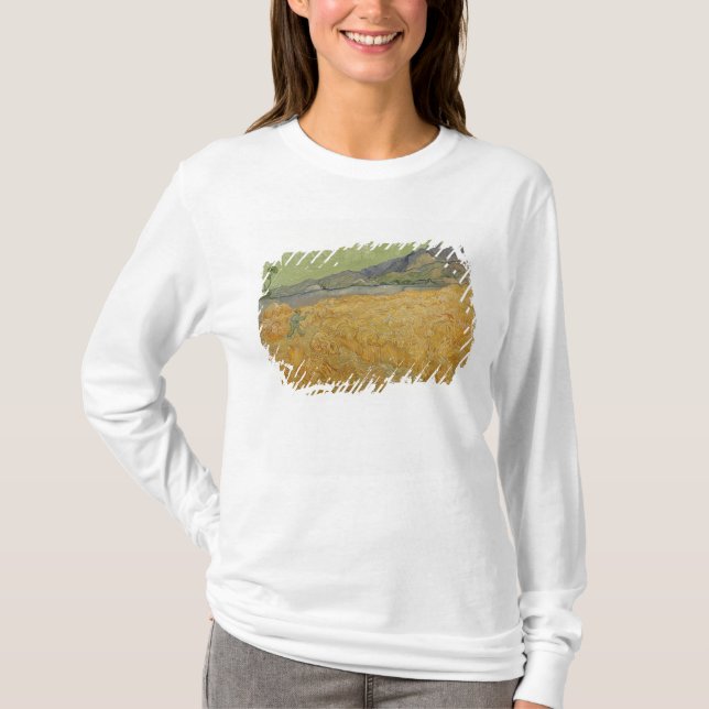T-shirt Vincent van Gogh| Wheatfield com Reaper, 1889 (Frente)