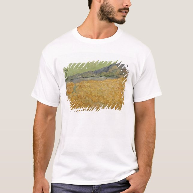 T-shirt Vincent van Gogh| Wheatfield com Reaper, 1889 (Frente)