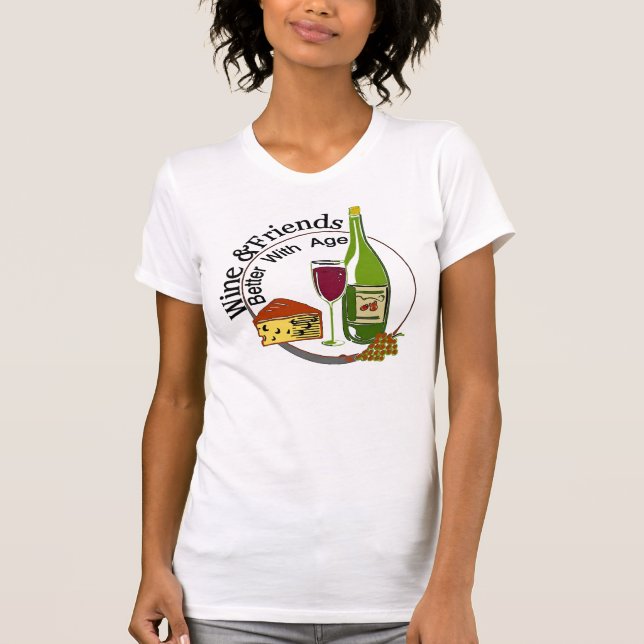 T-shirt Vinho E Amigos Melhor Com Idade (Frente)
